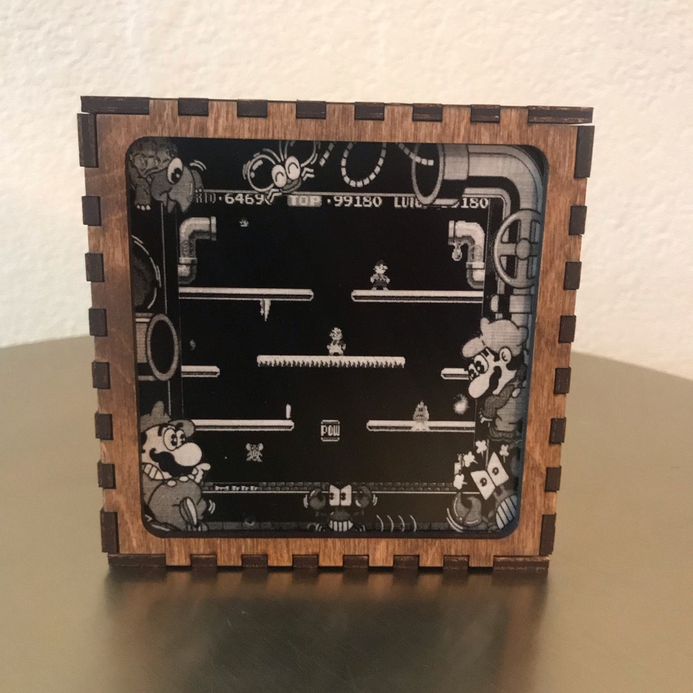 Custom made ceramic tile Mario bro frame . Unique